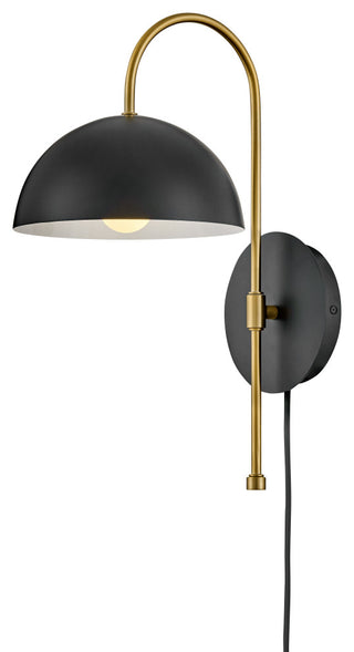 Lark Lou 17" Single Wall Sconce, Black + Lacquered Brass