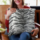 Plutus Black and White Zebra Faux Fur Throw Pillow, 24" x 24"