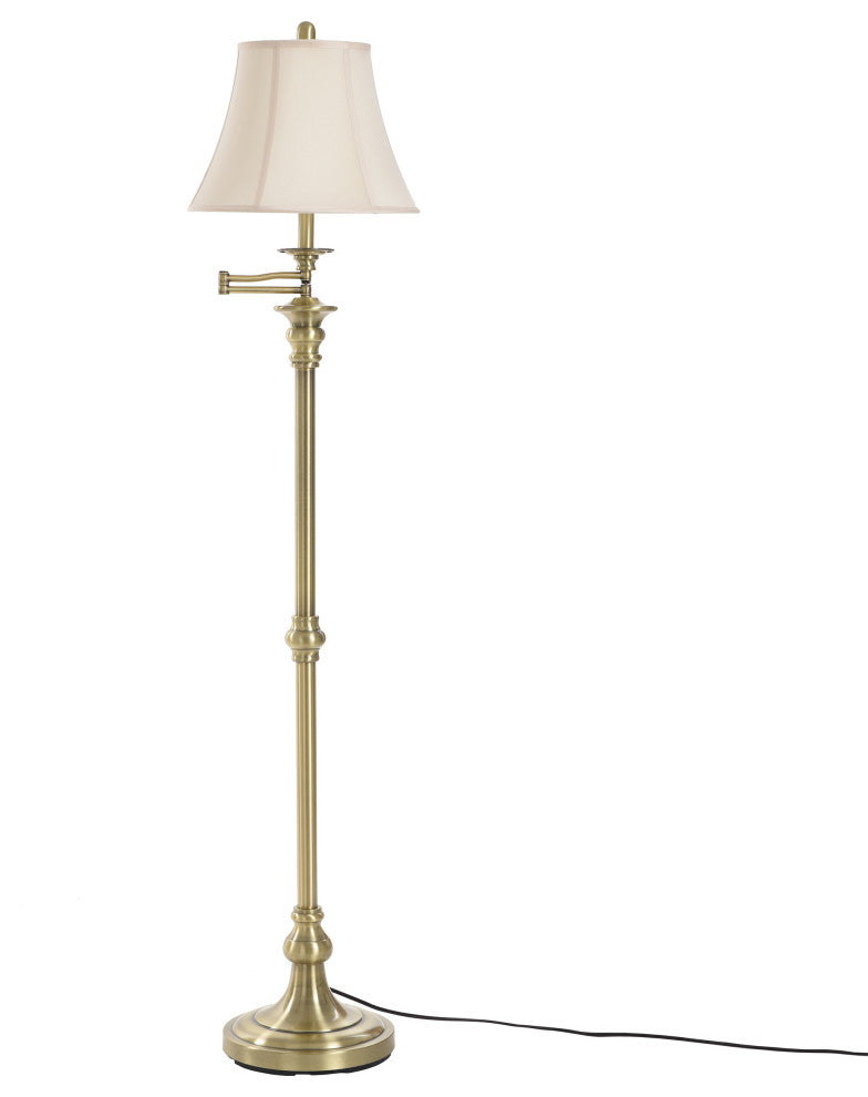 Swing Arm Floor Lamp Menlo Bronze, Antique Brass