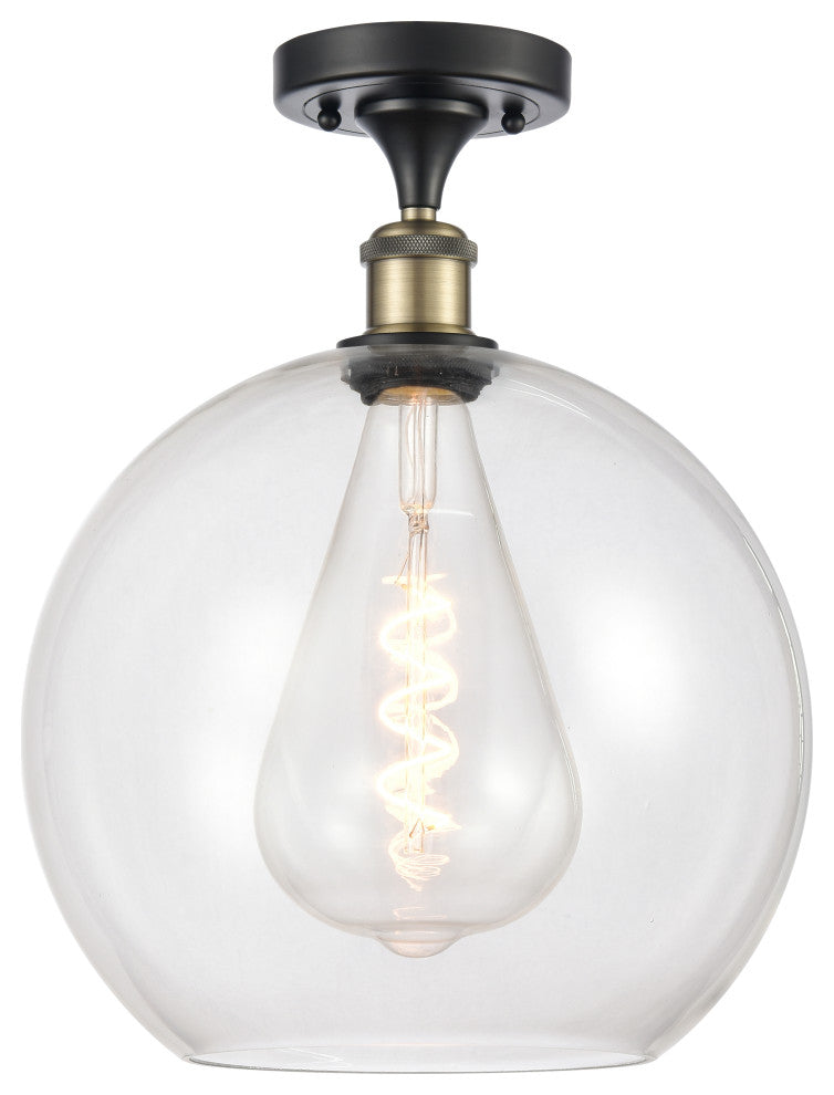 Innovations 516-1C-BAB-G122-12-LED 1-Light Semi-Flush Mount, Black Antique Brass