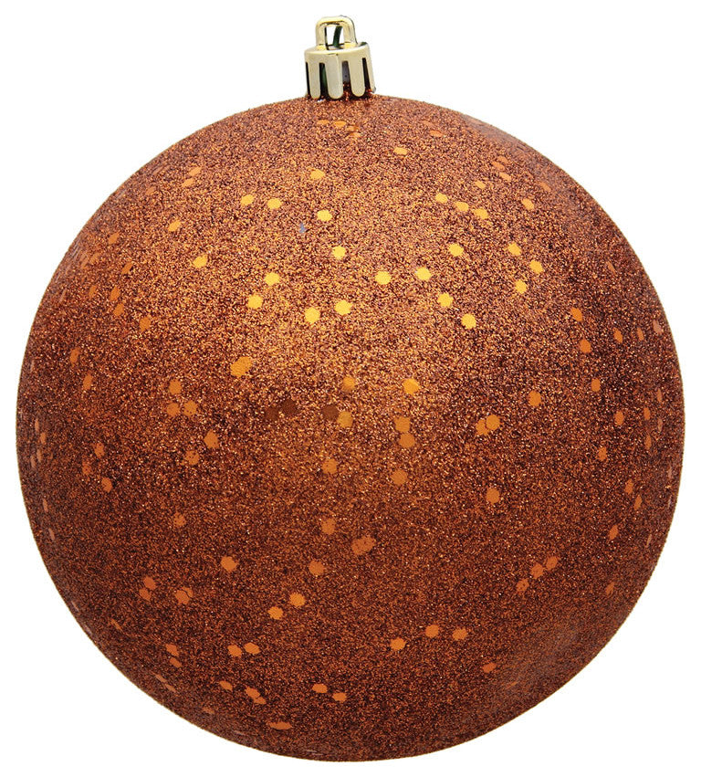 Vickerman N591288Dq 4.75" Copper Sequin Ball Ornament, 4 Per Bag