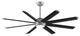 Stellar Ceiling Fan, Silver Motor and Black Blades, 64"