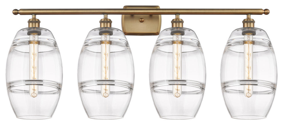Ballston-Vaz 4-Light 38" Bath Vanity Light, Brushed Brass, Clear
