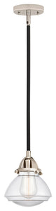 Olean Mini Pendant, Black Polished Nickel, Clear, Clear