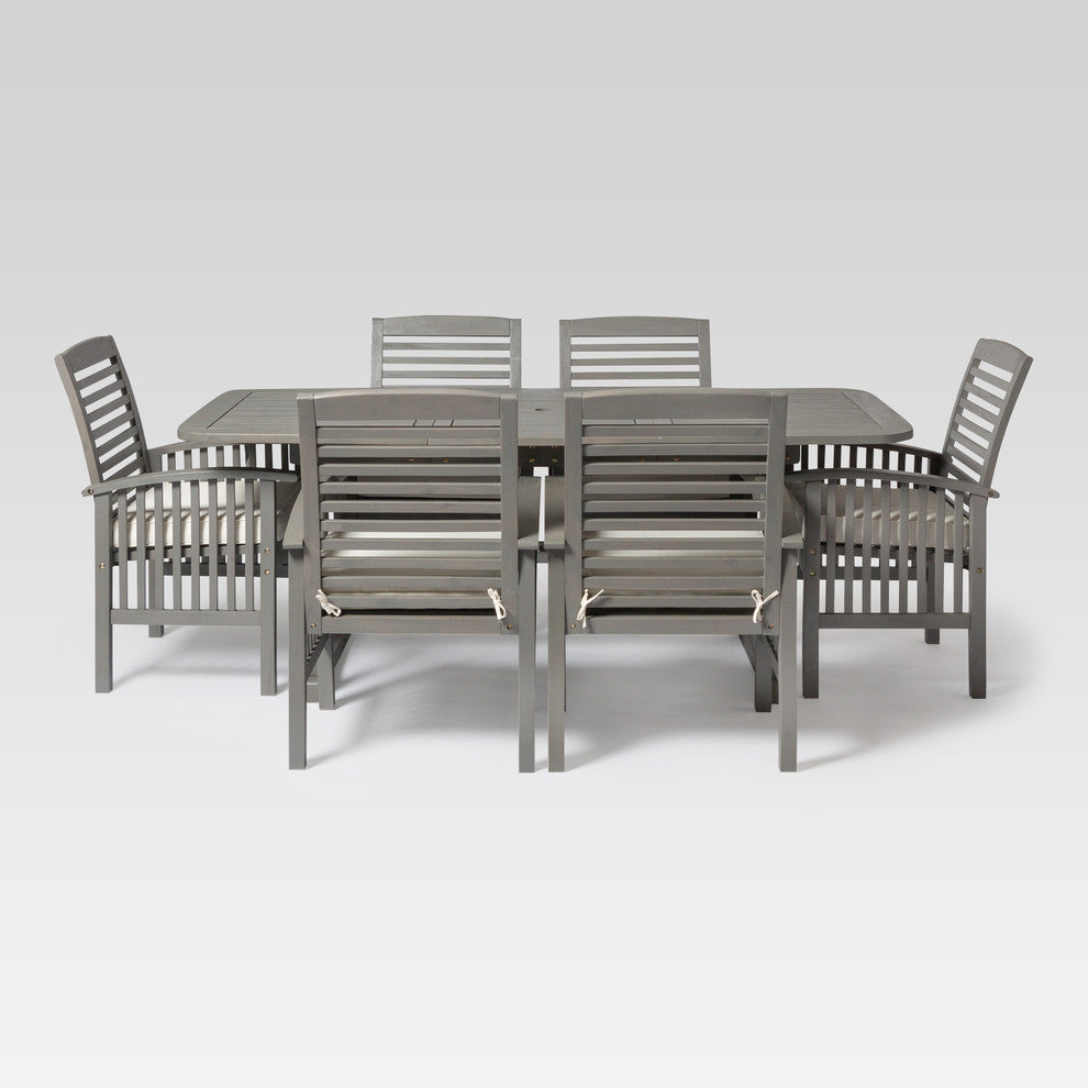 7-Piece Classic Outdoor Patio Dining Set, Gray Wash