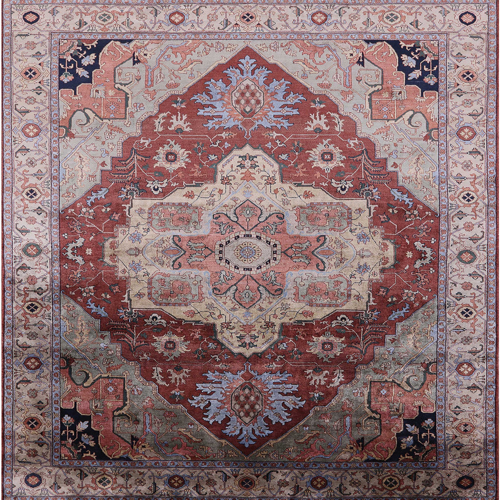 Ahgly Company Indoor Square Mid-Century Modern Area Rugs, 4' Square