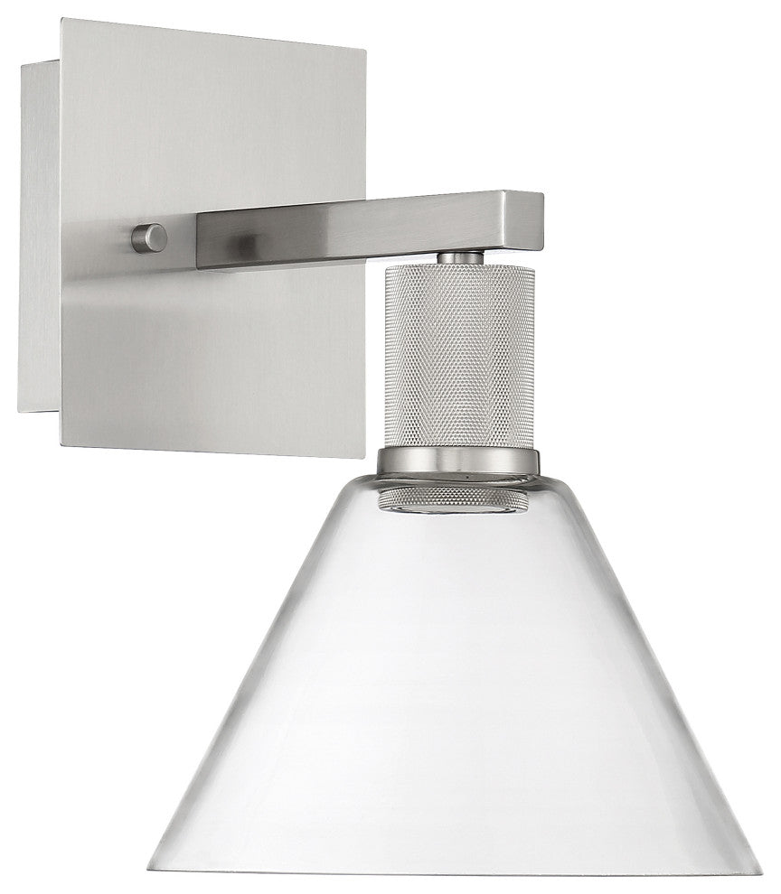 Access Port Nine 1-Light Martini LED Wall Sconce Brushed Steel