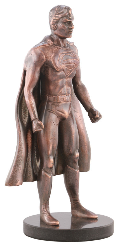 Retro Superhero Statue Bronze - Brown