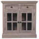 Stone Finish Cabinet With Glazed Doors