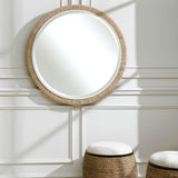 Uttermost 09668-MRR 40" Diameter Circular Bathroom Mirror - Natural / White