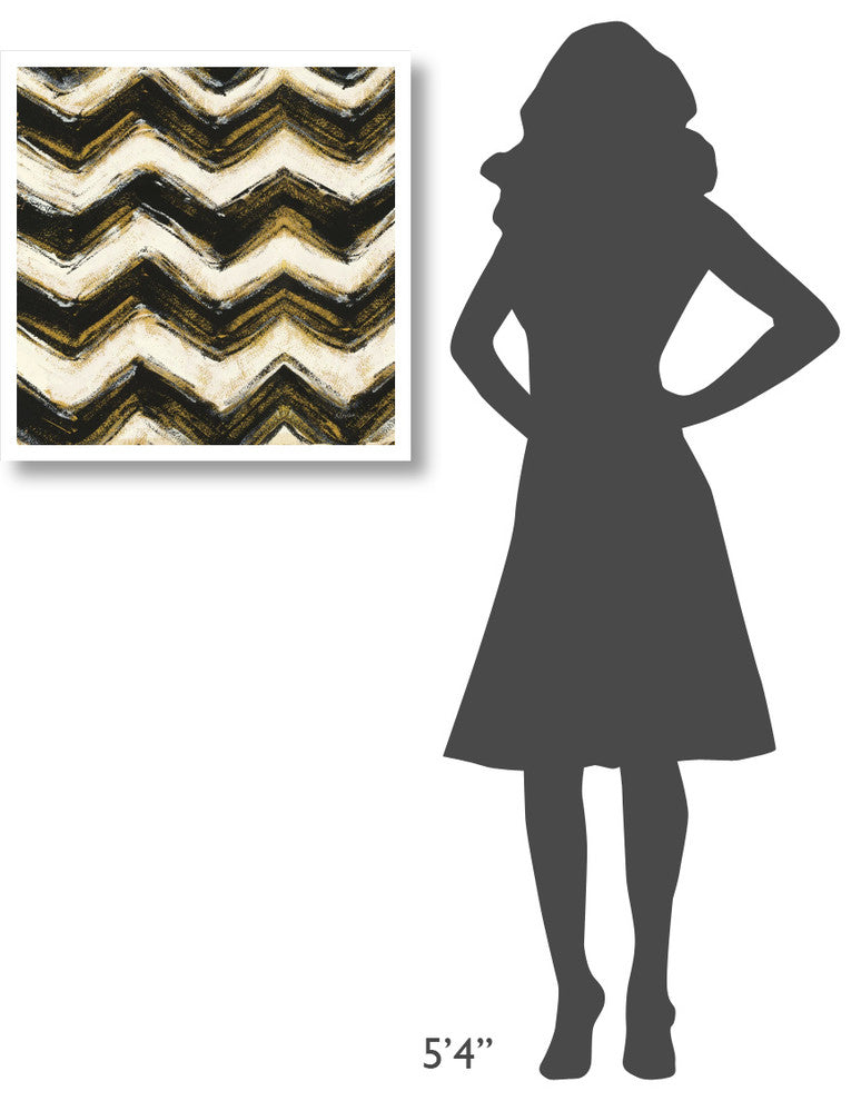 "Black and Gold Geometric IV Crop" Digital Paper Print by Shirley Novak, 26"x26"