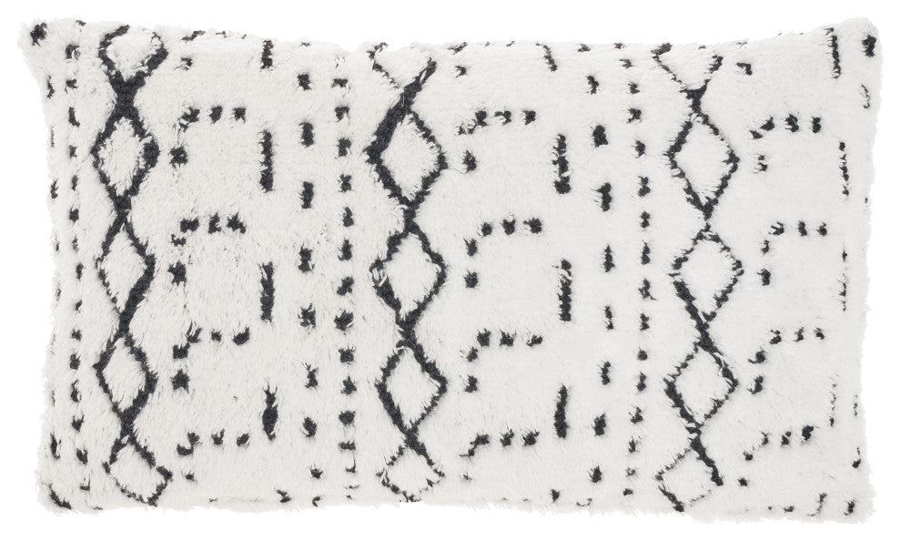 Mina Victory AA019 Throw Pillow, Black, 12"X20"