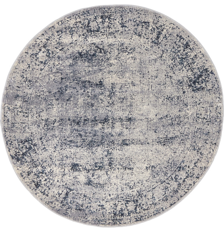 Unique Loom Dark Blue Chateau Jefferson 4' 0 x 4' 0 Round Rug