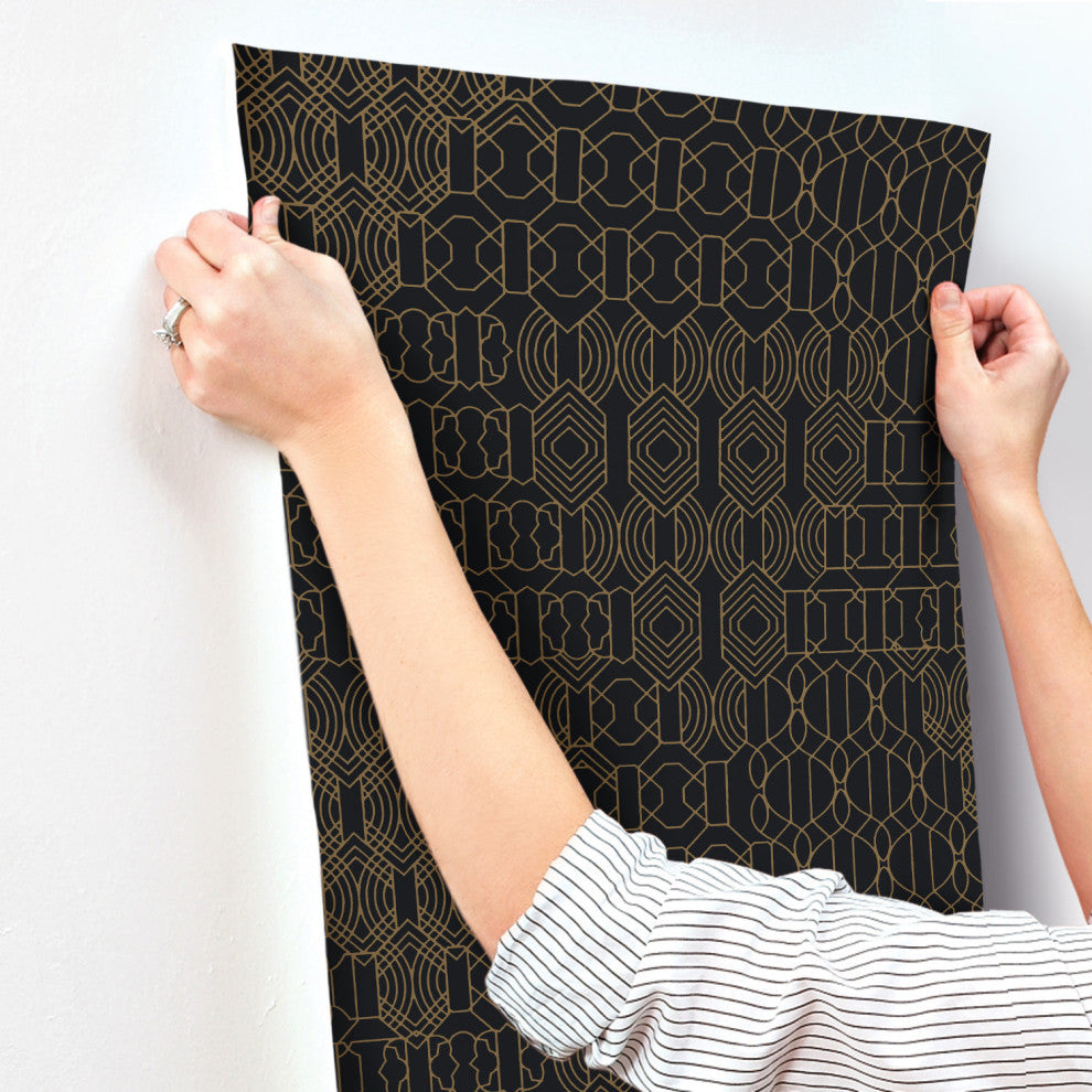 Modern Chandelier Wallpaper, Black