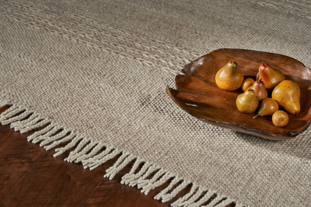 HomeRoots 7' x 9' Wool Natural Area Rug