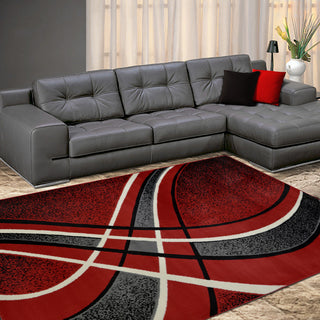 Modern Accent Rug, Red, 10'5"x7'6"