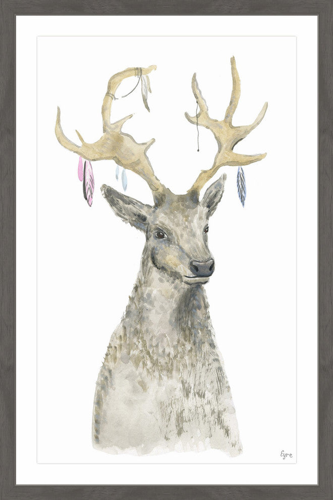 "Adorned Reindeer" Framed Painting Print, 24"x36"