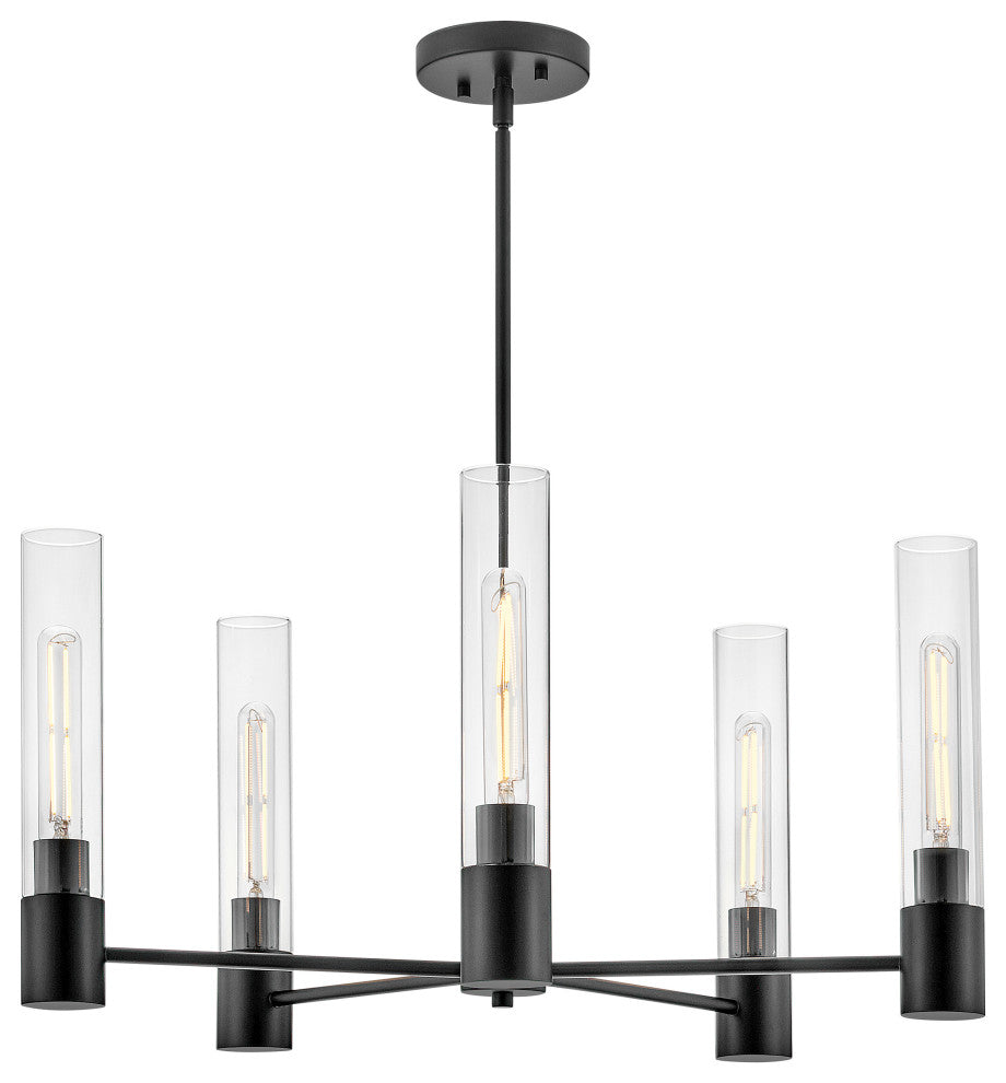Lark Shea 28" Medium Single Tier Chandelier, Black