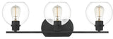 Quoizel PRUC8626MBK Three Light Bath, Matte Black Finish