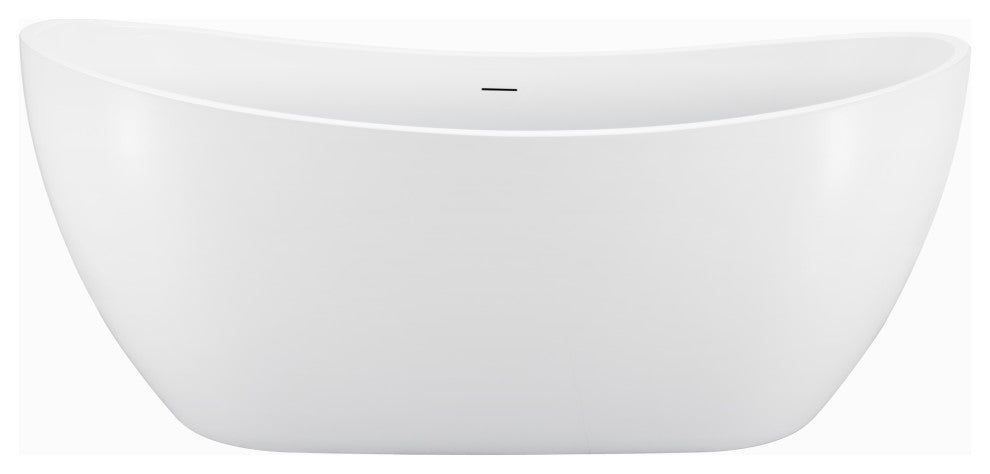 Givingtree 62"Acrylic Double-ended Freestanding Bathtub White Soaking Tub, 66