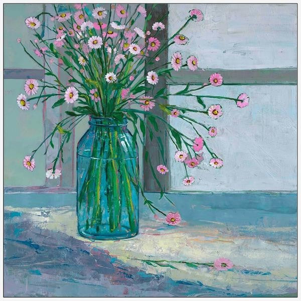 "Chroma Moments I" Floater Framed Painting Print on Canvas, 48"x48"
