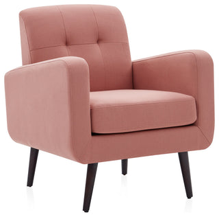 Hasting Arm Accent Chair Comfy Fabric Upholstered Tufted Single Sofa, Brick