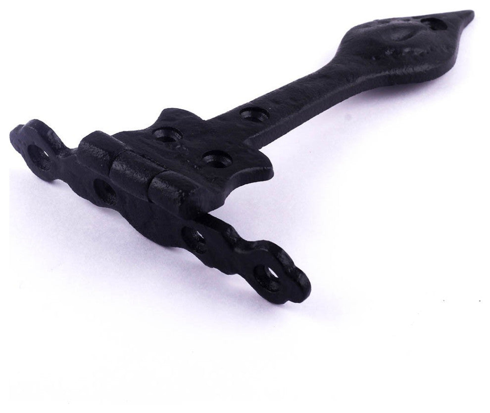 Black Hinges For Doors Wrought Iron Hinge 6 Inch Spear Tip Hardware Pack of 4