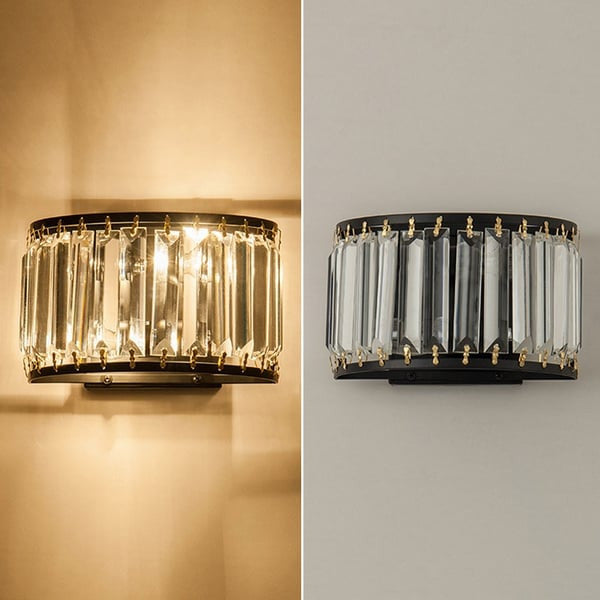 Luxury Crystal Wall Lamp in American Style for Living room, Bedroom, Brown