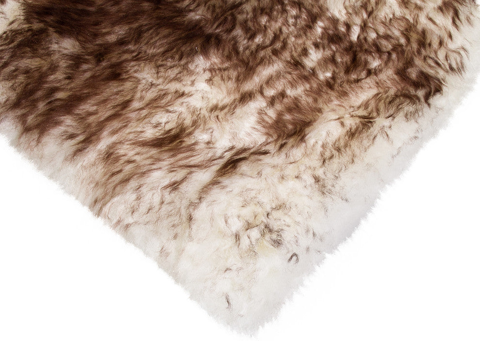 100% New Zealand Sheepskin Chair Seat Cover, 17"x17", Gradient Chocolate