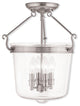 Ceiling Mount With Handcrafted Clear Glass, Brushed Nickel