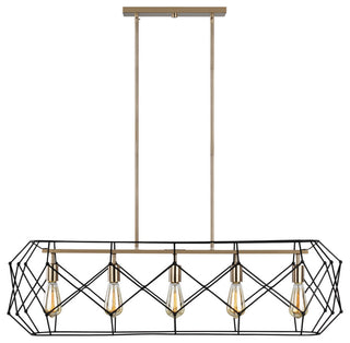 Visual Comfort Studio-6634105-848-Five Light Linear Chandelier, Zarra