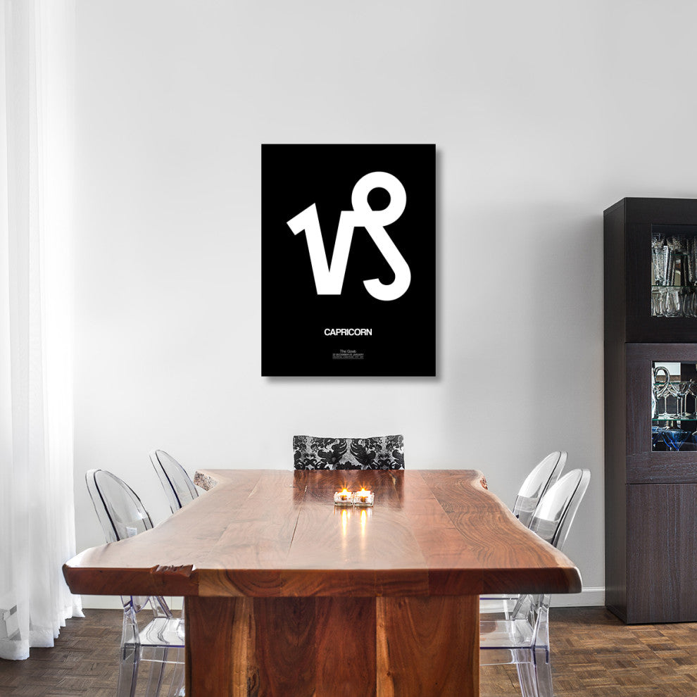 "Capricorn Zodiac Sign White" Fine Art Print