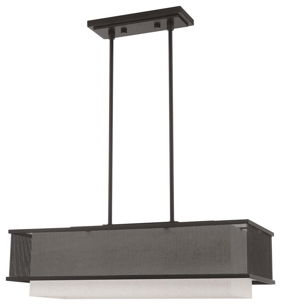 Livex Lighting Bronze 3-Light Linear Chandelier