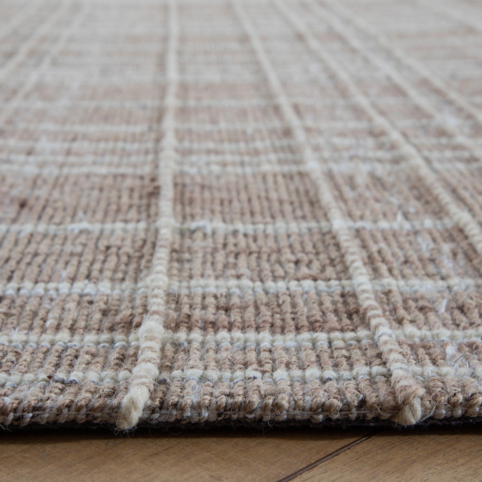 Okemah Jute and Ivory Wool Rug, 5'x7'