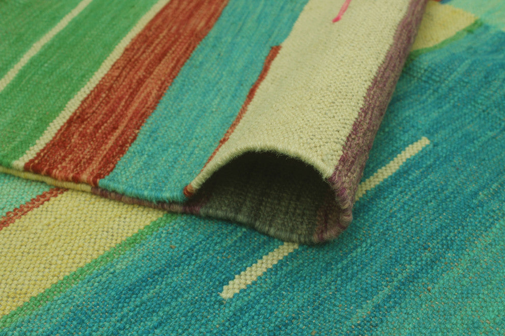 Winchester Kilim Rosa Beige/Blue Rug, 6'9x9'10