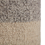 Micco Ombre Cylinder Pouf, Light Gray/Cream