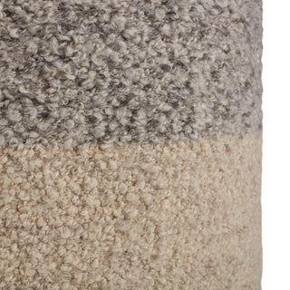 Micco Ombre Cylinder Pouf, Light Gray/Cream