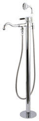 Kingston Brass Freestanding Tub Faucet With Hand Shower, Polished Chrome