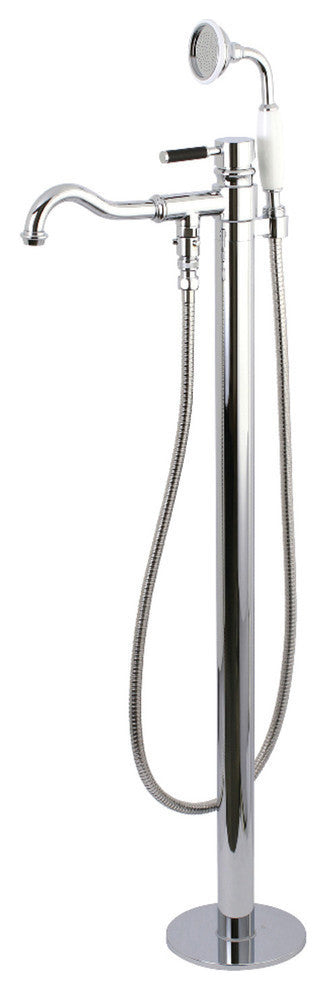 Kingston Brass Freestanding Tub Faucet With Hand Shower, Polished Chrome