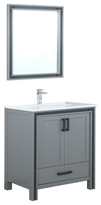 Ziva Transitional Dark Grey 30" Single Vanity Set