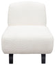 Vesper Armless Chair, Faux White Shearling With Black, Wood Leg Base