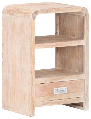 vidaXL Nightstand Storage Cabinet Nightstand with Drawer Solid Wood Acacia