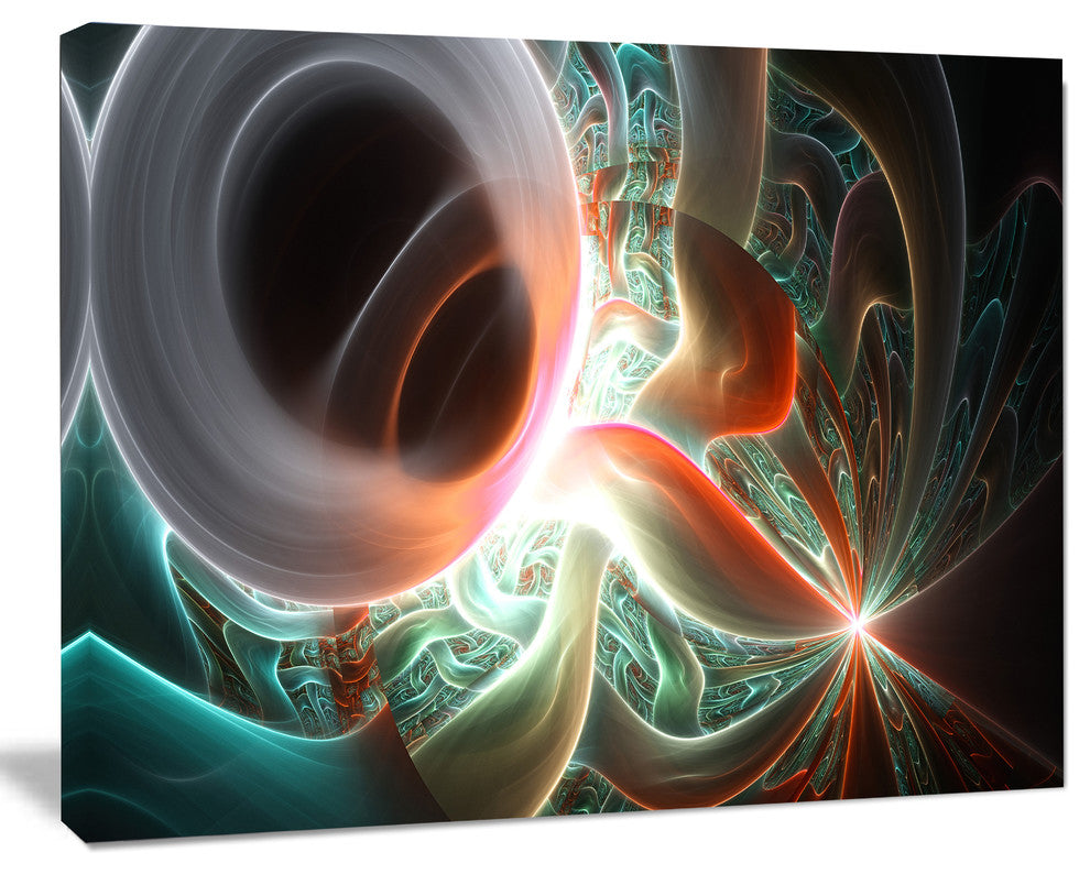 Shining Brown Silver on Black, Abstract Wall Art Canvas, 20x12