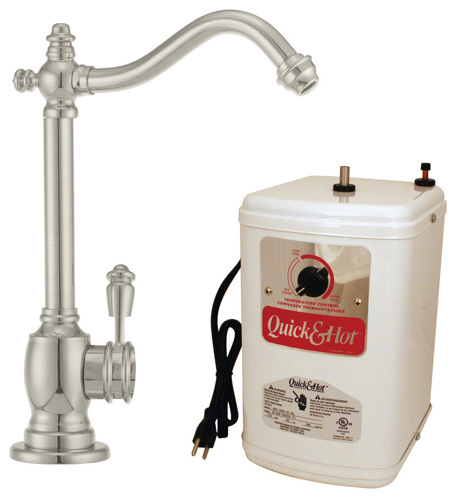 Victorian 1-Handle Water Faucet With Instant Hot Tank In Satin Nickel