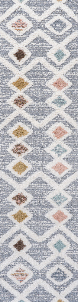 Monique Trellis High-Low Multi/Gray 2'x8' Runner Rug