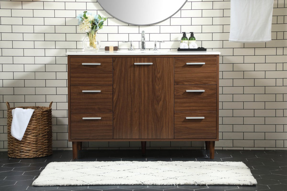 Elegant Decor Baldwin Bathroom Vanity Walnut