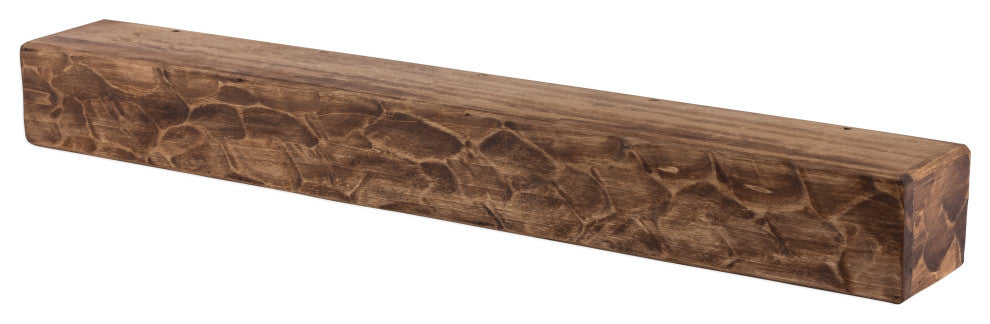 Rough Hewn Fireplace Shelf Mantel, Aged Oak, 72"