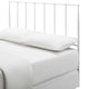 Contemporary Modern Bedroom Queen Size Headbaord, Stainless Steel Metal, White