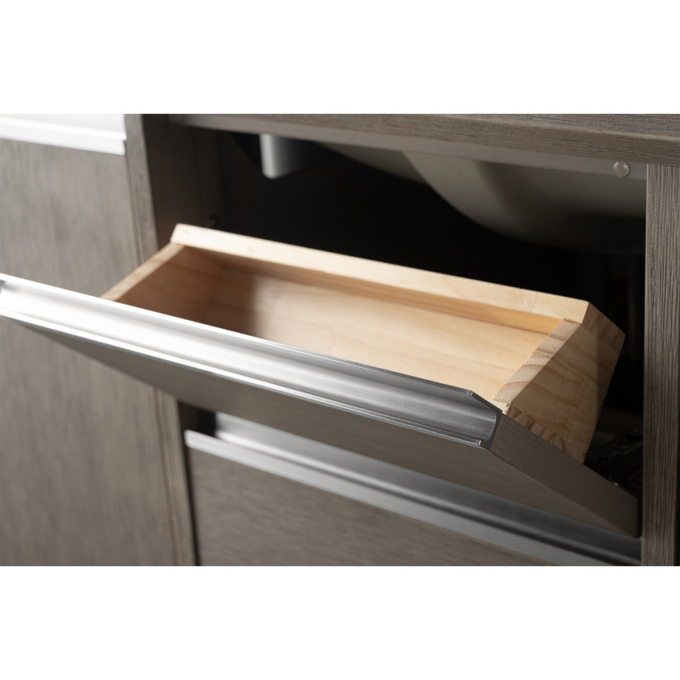 Vanity Art Bathroom Vanity With Sink, Driftwood Gray, 72" Double