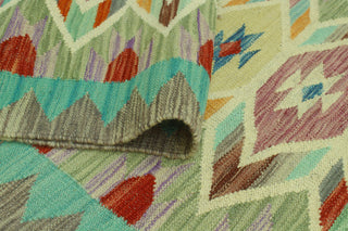 Sangat Kilim Barrah Light Green/Gray Runner, 2'9x9'7